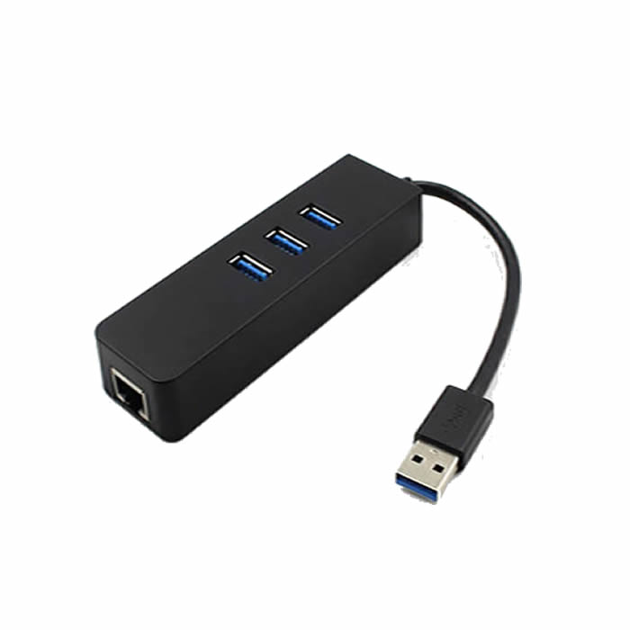 3 Ports USB 3.0 HUB With RJ45 Network Adapter