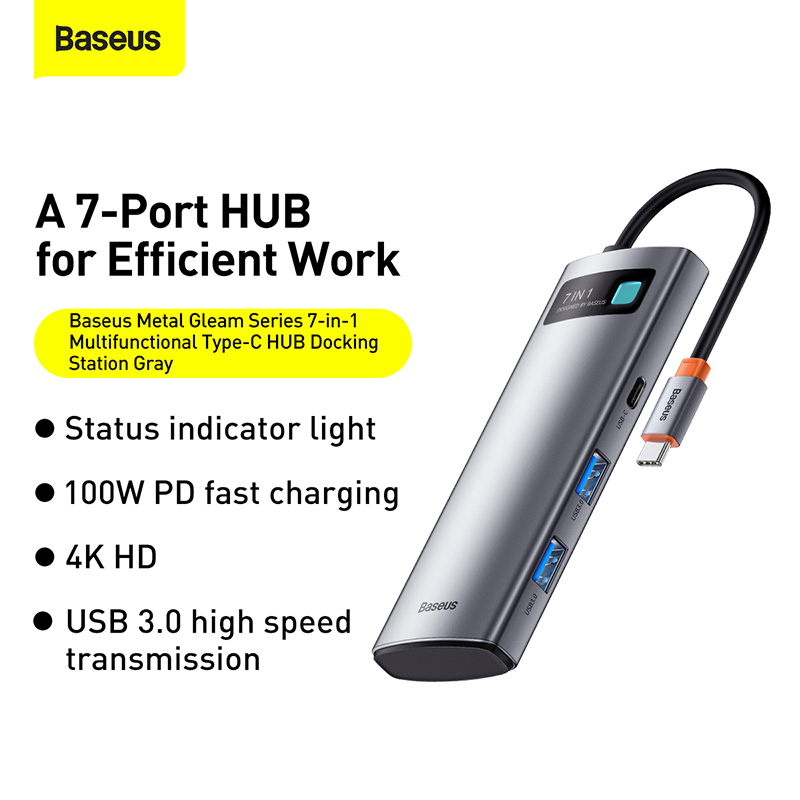 Baseus 7-in-1 Mobile Docking Device, TypeC - Image 2